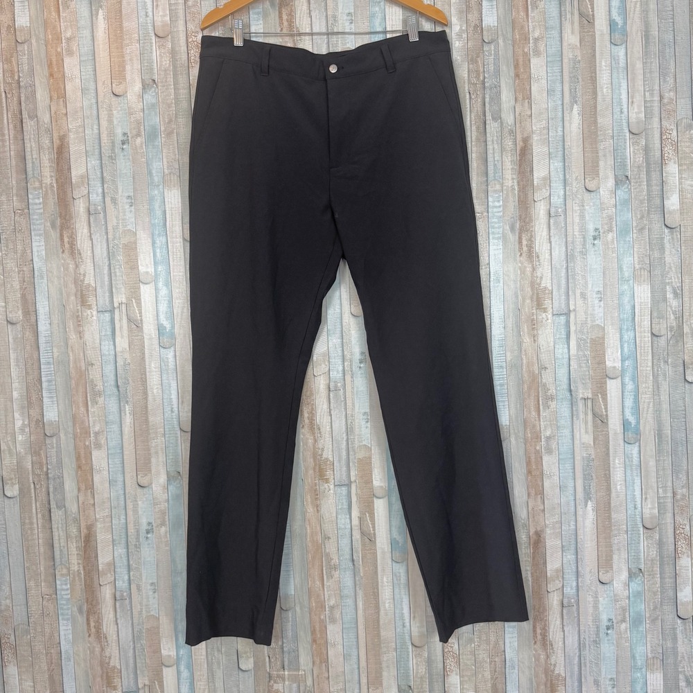 Footjoy Mens Performance Golf‎ Pants Black 36x32 Stretch Flat Front Chino Work